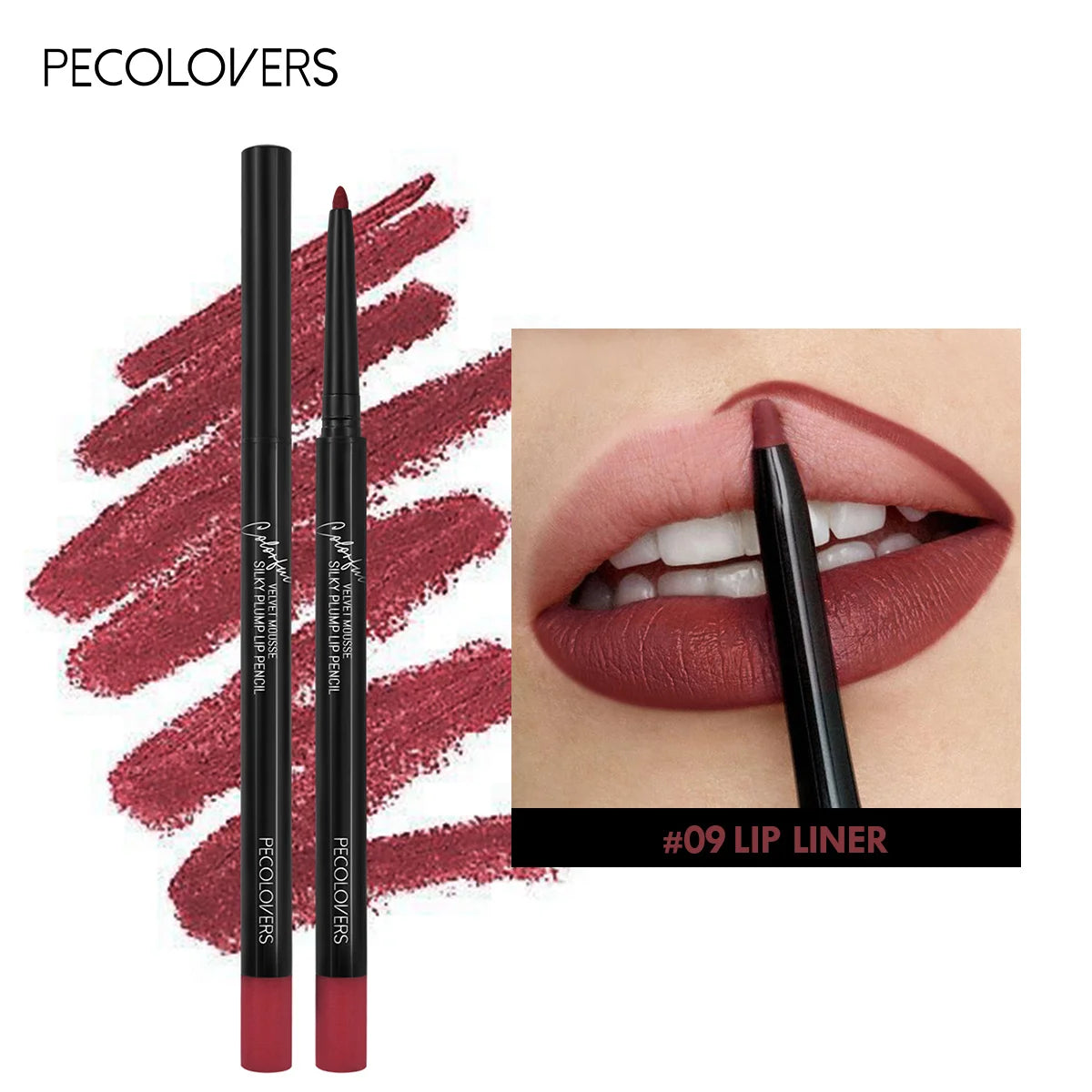 Crayon à lèvres mat imperméable, teinte rouge Contour, rouge à lèvres longue durée, tasse antiadhésive, maquillage hydratant pour les lèvres, 12 couleurs