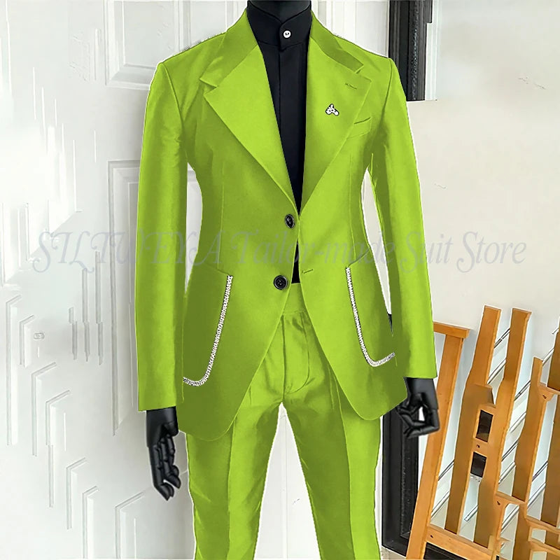 Costume 2 pièces noir pour hommes, Blazer et pantalon, simple boutonnage, travail quotidien, Business, décontracté, ensemble De Costume De fête, Traje De Hombre Elegante