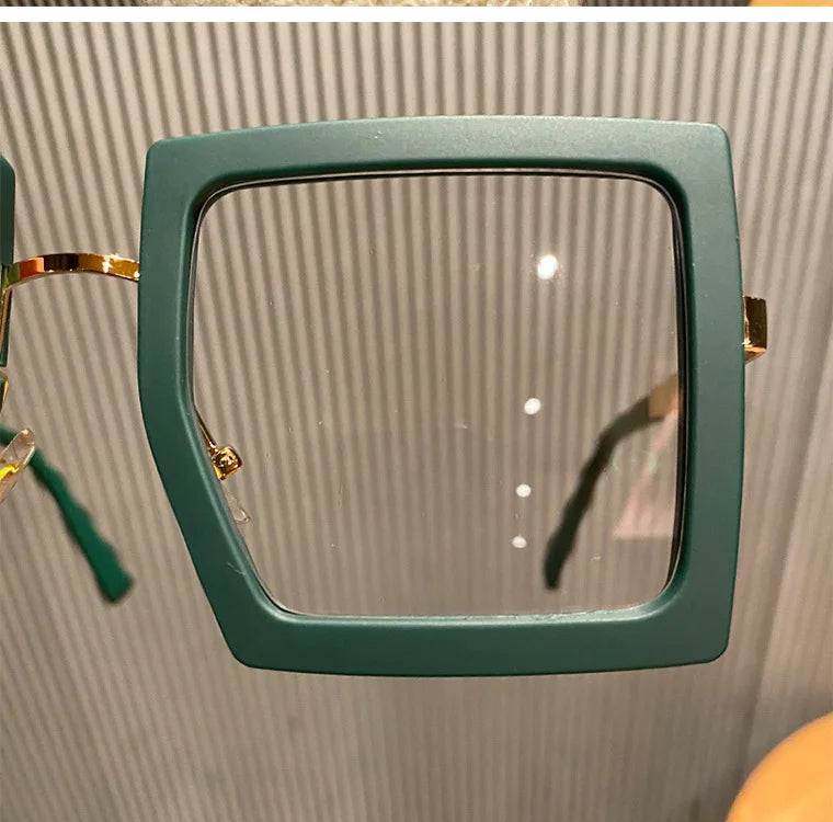 grand cadre femmes Anti-lumière bleue lunettes cadre épais nuances transparentes surdimensionné ordinateur oculaire 2025 nouveau dans