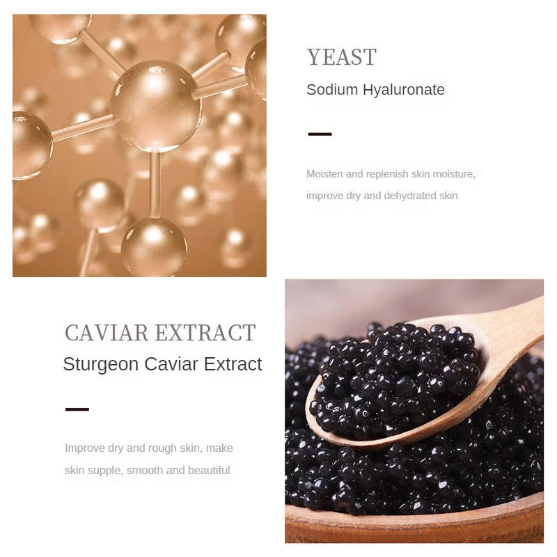 Ensemble de soins de la peau du visage avec boîte, crème pour le visage, Essence de levure de Caviar, Kit de soins de la peau hydratant, beauté et santé, costume Facial coréen, 5 pièces