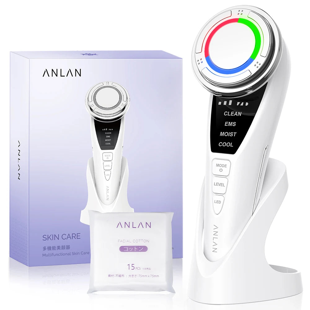 ANLAN Masseur facial EMS Pro Lifting du visage Rajeunissement de la peau Compression chaude et froide Nettoyage en profondeur Appareil de beauté anti-âge