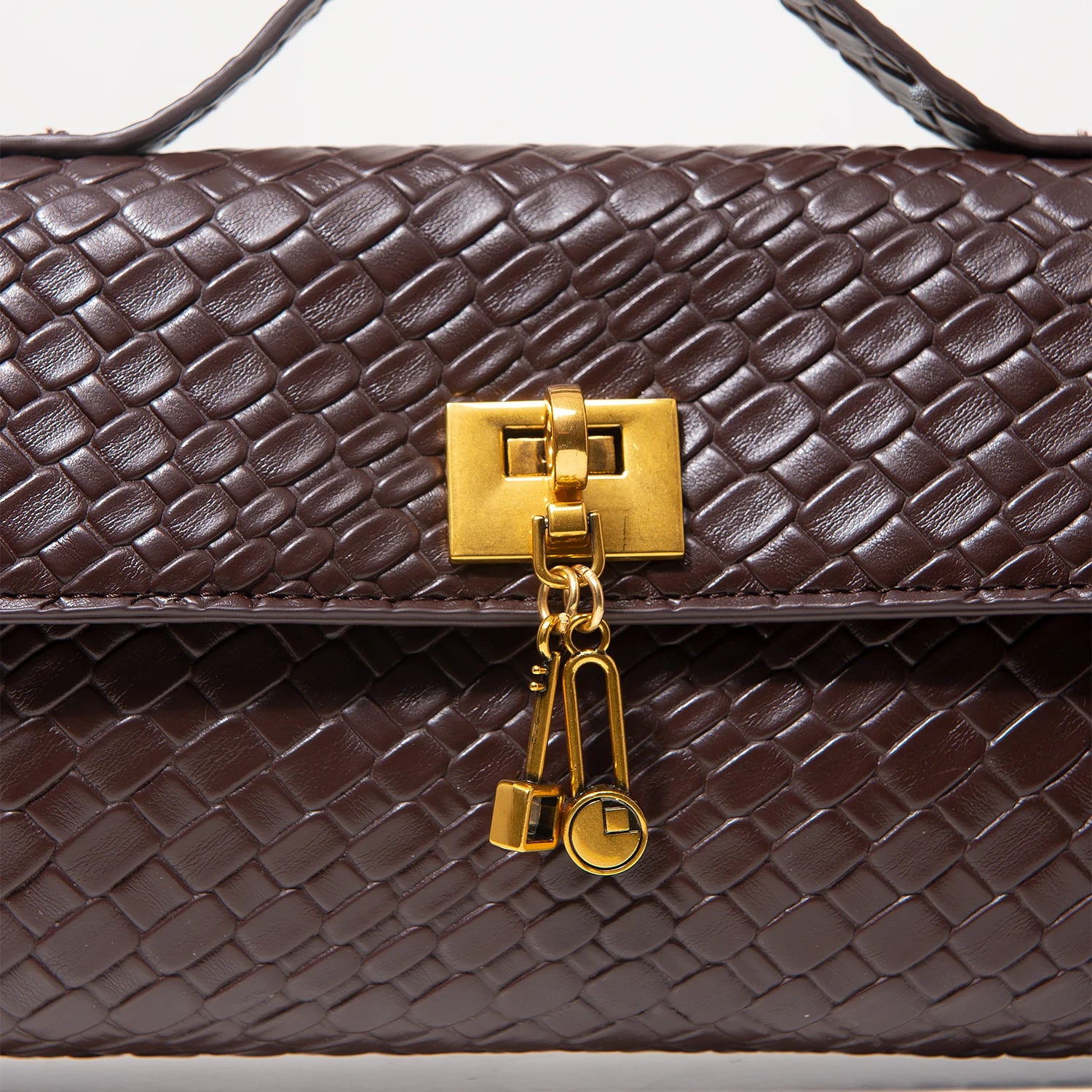 Sac à main rectangulaire tissé en simili cuir rétro, pochette pour femme, avec fermeture éclair, sac de dîner élégant, portefeuille rouge vin