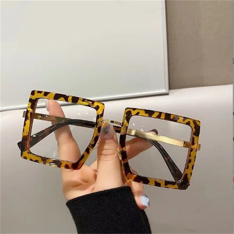 grand cadre femmes Anti-lumière bleue lunettes cadre épais nuances transparentes surdimensionné ordinateur oculaire 2025 nouveau dans
