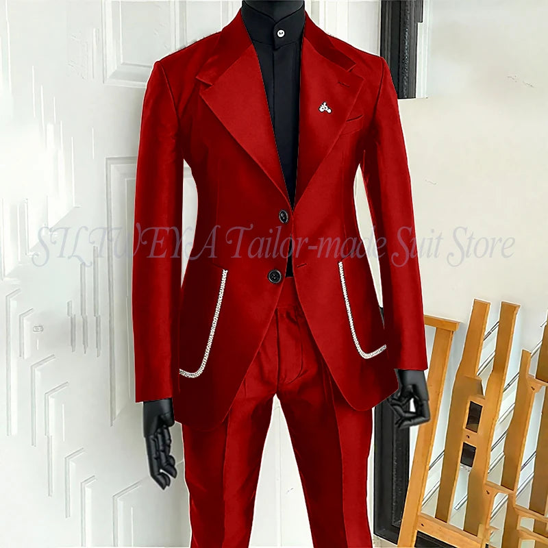 Costume 2 pièces noir pour hommes, Blazer et pantalon, simple boutonnage, travail quotidien, Business, décontracté, ensemble De Costume De fête, Traje De Hombre Elegante