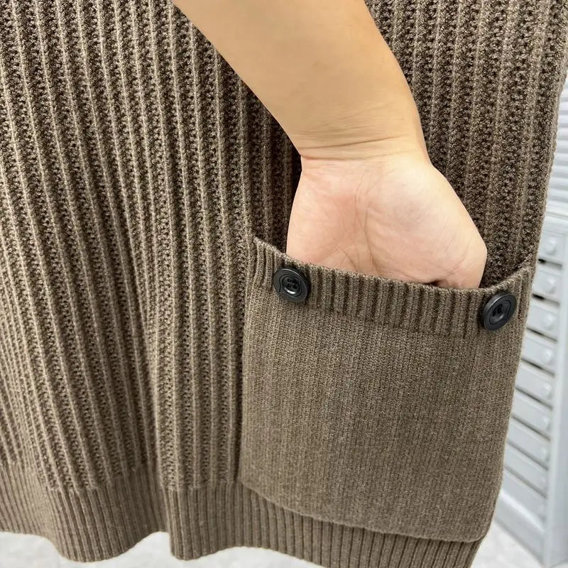 Gilet tricoté à col rond pour hommes, vêtements décontractés, ample, sans manches, pull tendance, nouvelle collection printemps automne2026