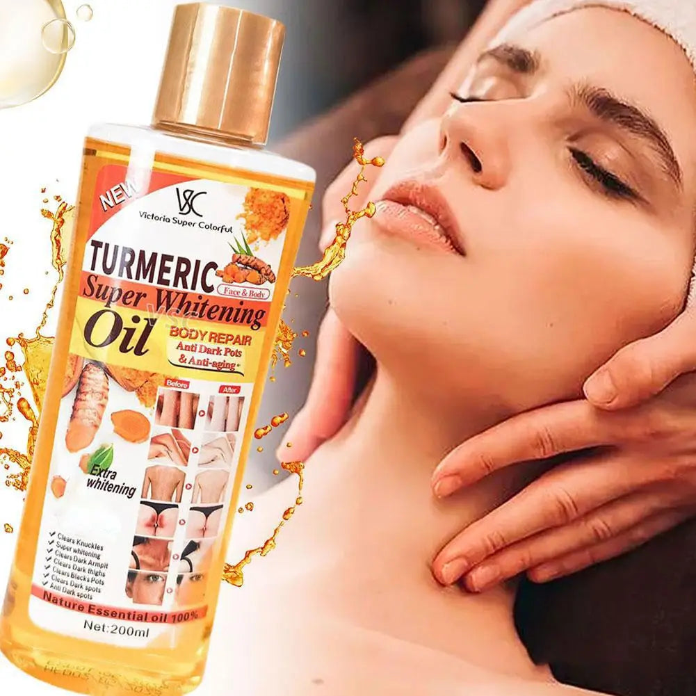 Huile essentielle de curcuma huile de Massage du visage corps diffuseur hydratant aromathérapie éclaircissante lissante corps visage soins de la peau 200m