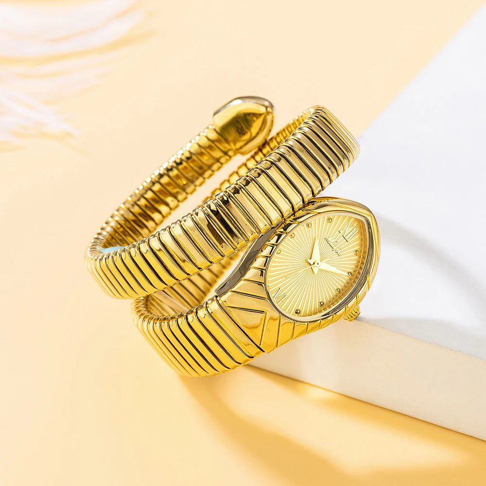 Montre Top marque MISSFOX femmes montres nouveau Quartz forme de serpent Simple dames montre mode Unique bracelet étanche montres