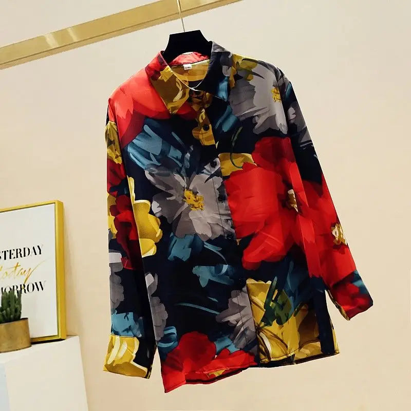Chemise pour femme printemps été automne nouvelle mode décontracté en mousseline de soie  à manches longues