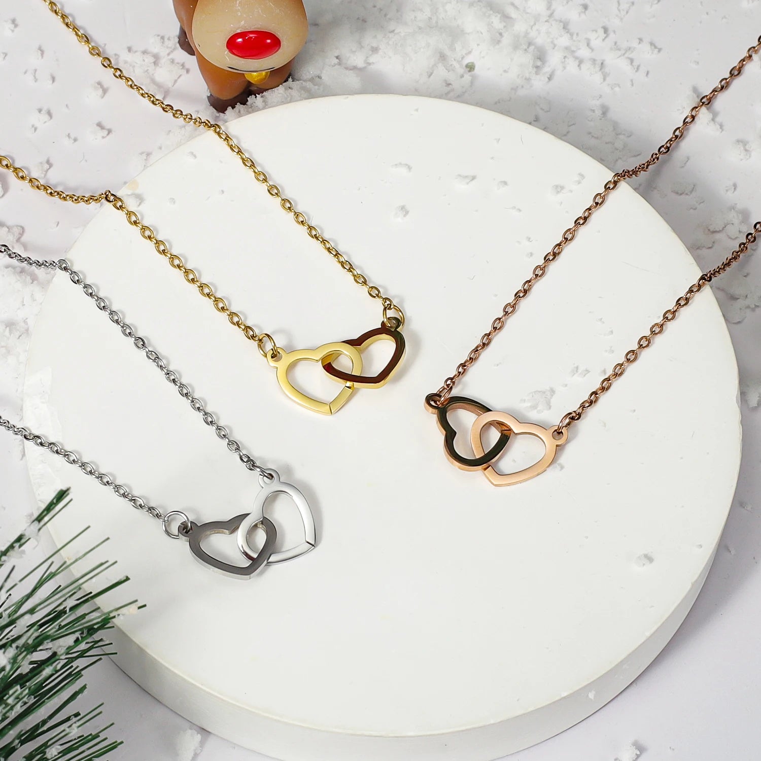 Boîte à bijoux en forme de Rose,cadeaux de saint-valentin ,collier personnalisé, pendentif de mariage