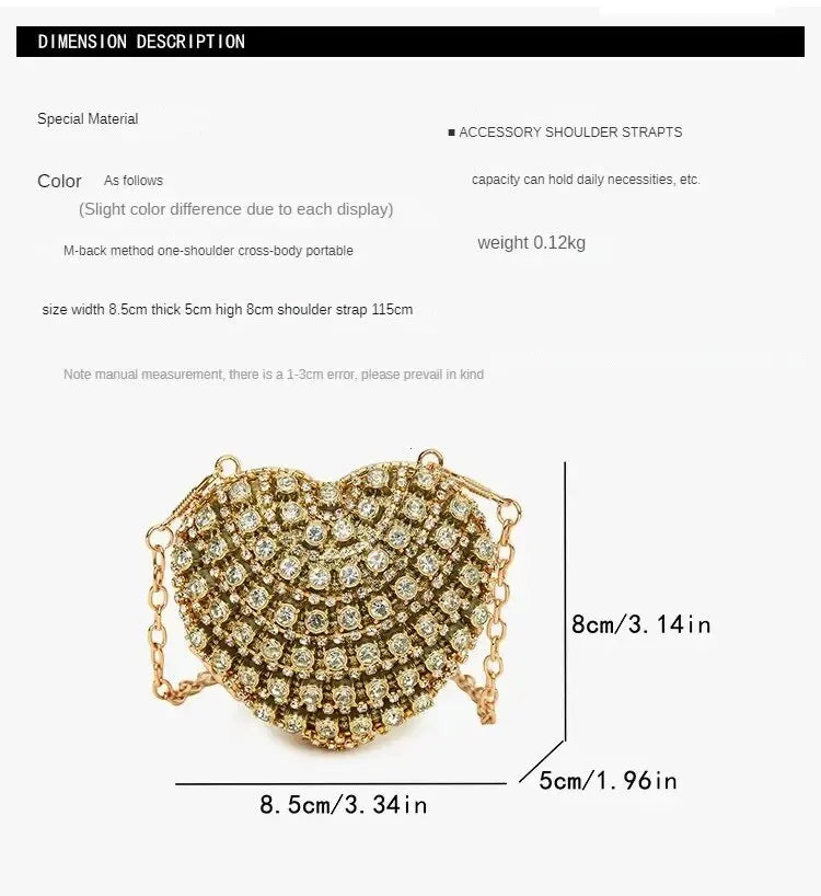 Pochette sac à main  DE Luxe Mini diamant incrustation coeur forme cristal pierres soirée de mariage sacs à bandoulière poignée strass