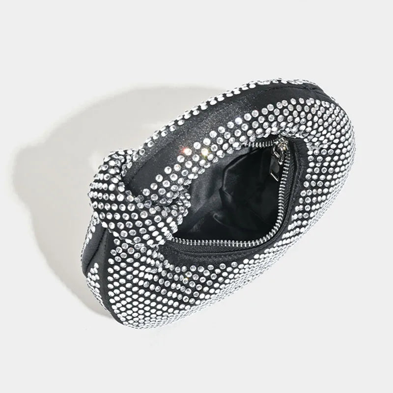 Sac à main de soirée en cristal brillant pour femme, sac à main en satin de luxe, pochette de fête de mariage, sacs initiés féminins, nouvelle mode