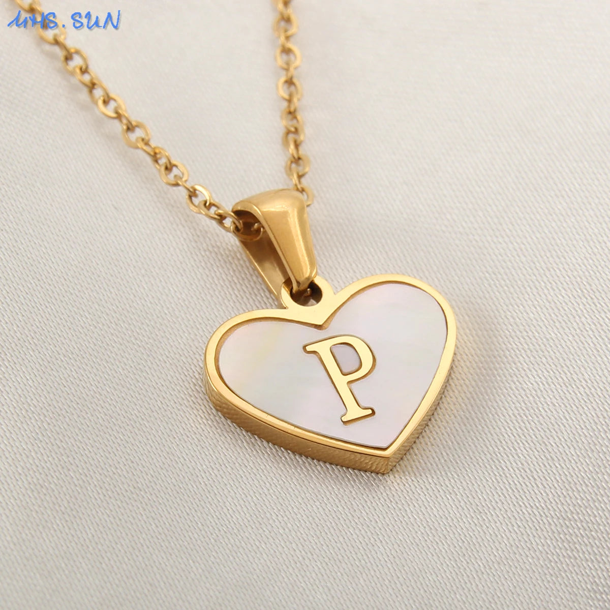 collier avec initiales en forme de cœur en acier inoxydable pour femmes et filles, plaqué or A-Z 26 lettres, pendentif ras du cou, bijoux cadeaux d'anniversaire