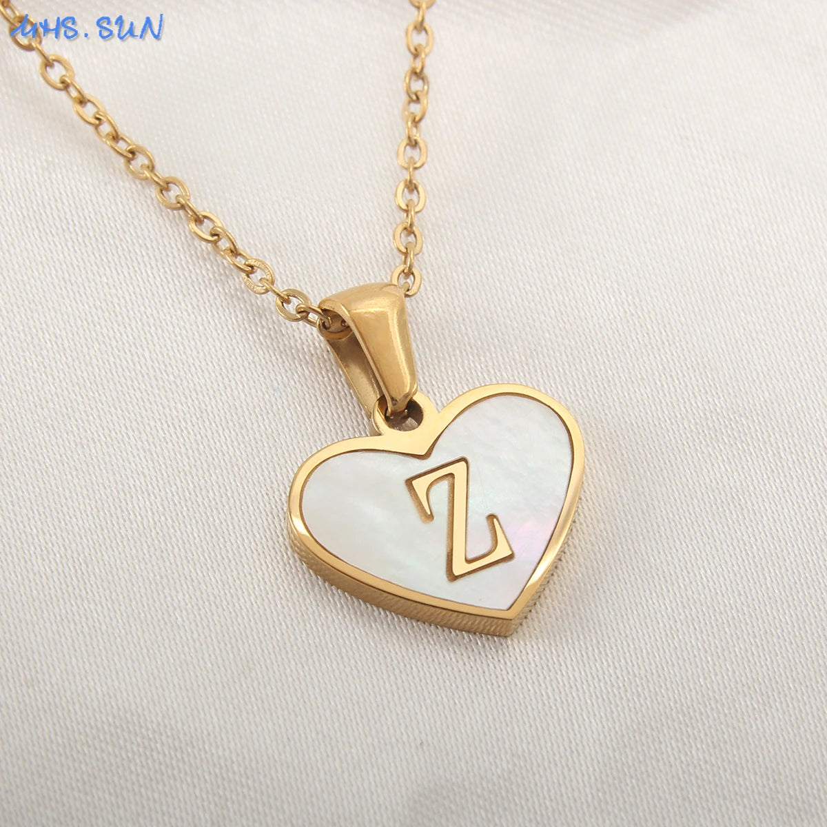 collier avec initiales en forme de cœur en acier inoxydable pour femmes et filles, plaqué or A-Z 26 lettres, pendentif ras du cou, bijoux cadeaux d'anniversaire
