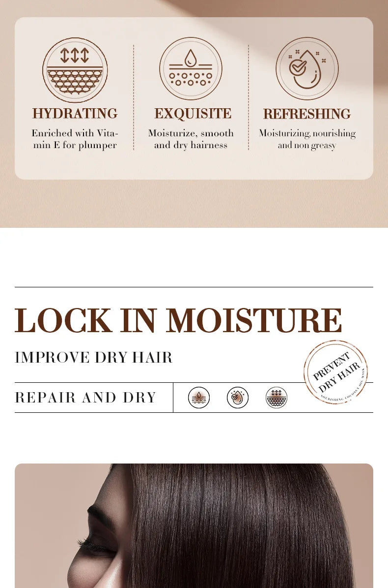 Après-shampooing SADOER Masque hydratant à la noix de coco améliore la qualité des cheveux crépus
