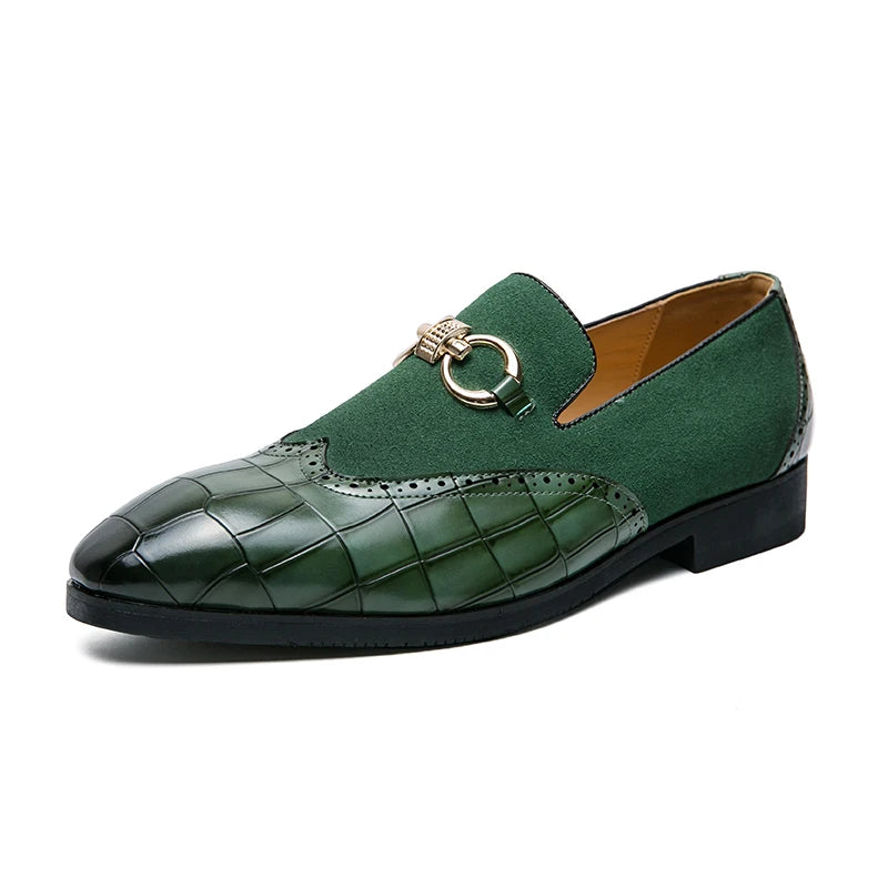 Mocassins en cuir Nubuck à enfiler pour hommes, marque de luxe, à fond épais et à bout pointu, chaussures de styliste en cuir décontractées, automne