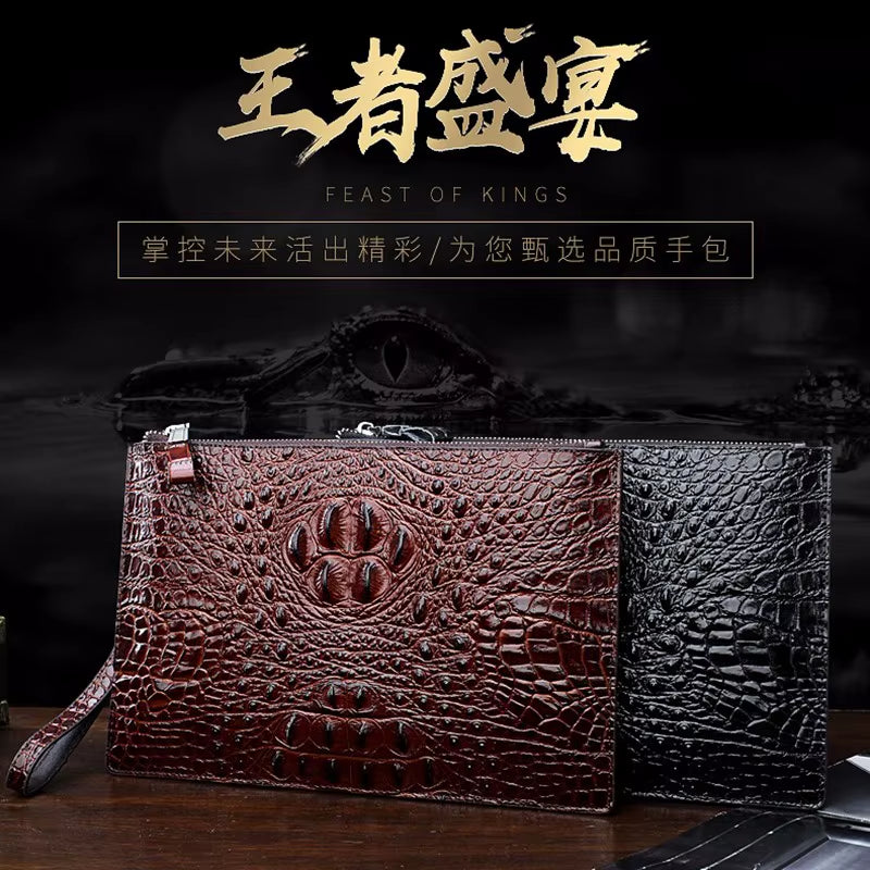 High Quality Crocodile Skin Leather Men'S Wallet Card Bag Handbag Bolso Hombre Sacoche Homme Designer Luxury Bag Wallet for Men