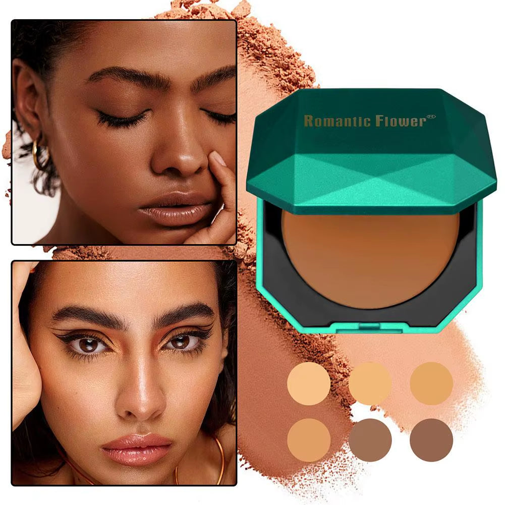 Brand-New 4 Colors Dark Pressed Powder Dark Skin Powder Matte Powder Long-Lasting Waterproof Brand Makeup Blush