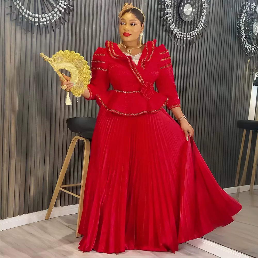 African Party Dresses for Women 2025 Elegant Turkey Muslim Maxi Dress plus Size Fashion Dashiki Ankara Wedding Evening Gown