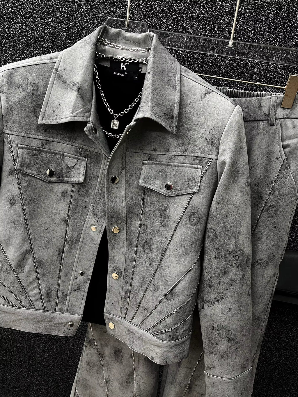 High-End American Style Retro Fashion Jacket Sets Men 2025 Autumn New Two-Piece Sets Male Handsome Trendy Loose Coats Pants Sets