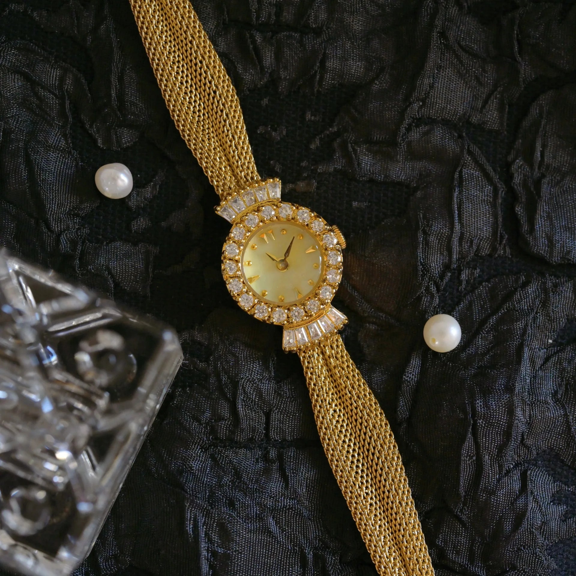 24K Gold Vintage Ladies' Watch Sapphire Mirror Luxury Bracelet Japan MIYOTA Movement Waterproof Women'S Watch Reloj Mujer