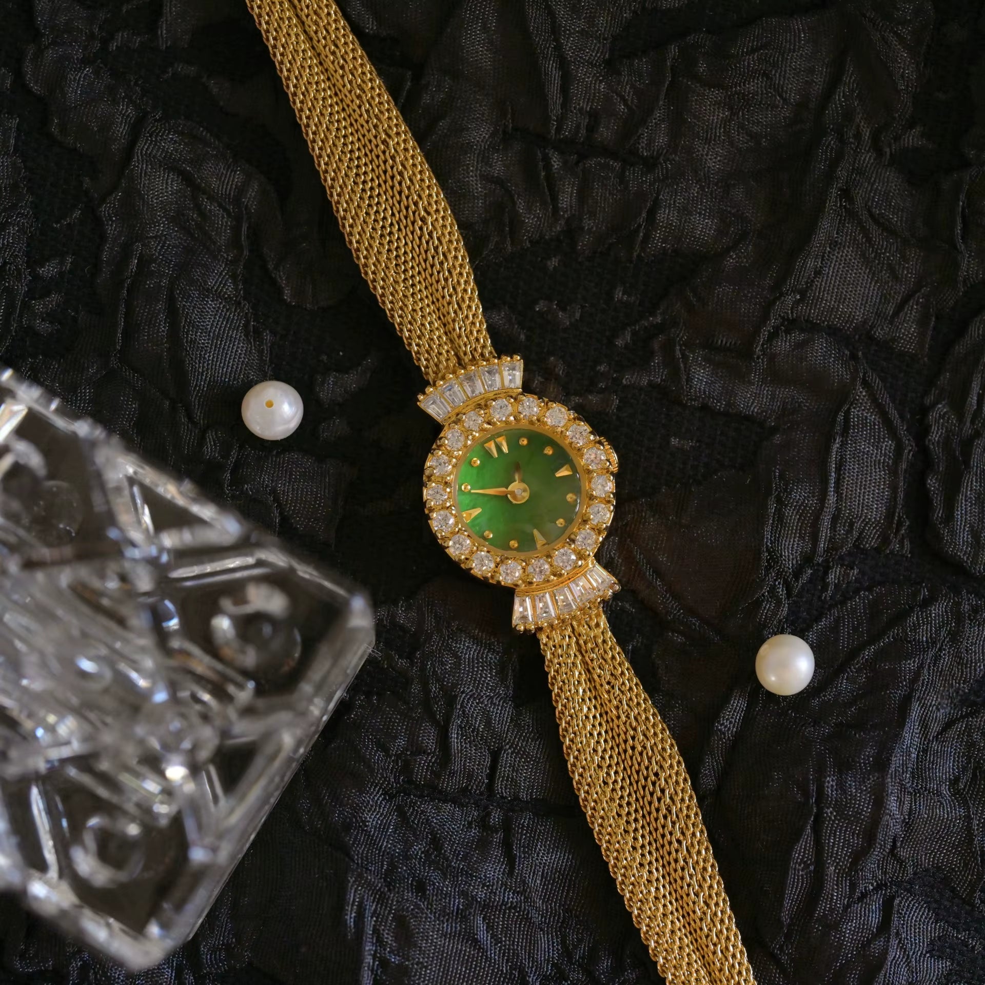 24K Gold Vintage Ladies' Watch Sapphire Mirror Luxury Bracelet Japan MIYOTA Movement Waterproof Women'S Watch Reloj Mujer