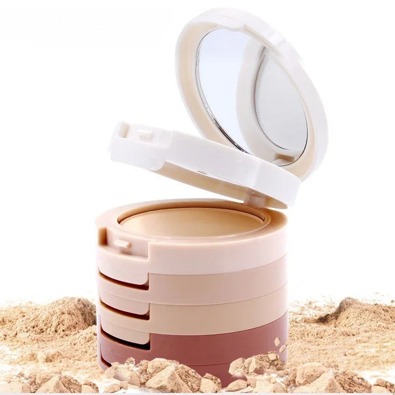 Concealer Contouring Powder, 5 Color 5 Decked Powder Tower, Brightening Skin Tone,Oil Control Makeup Loose Powder Setting Powder