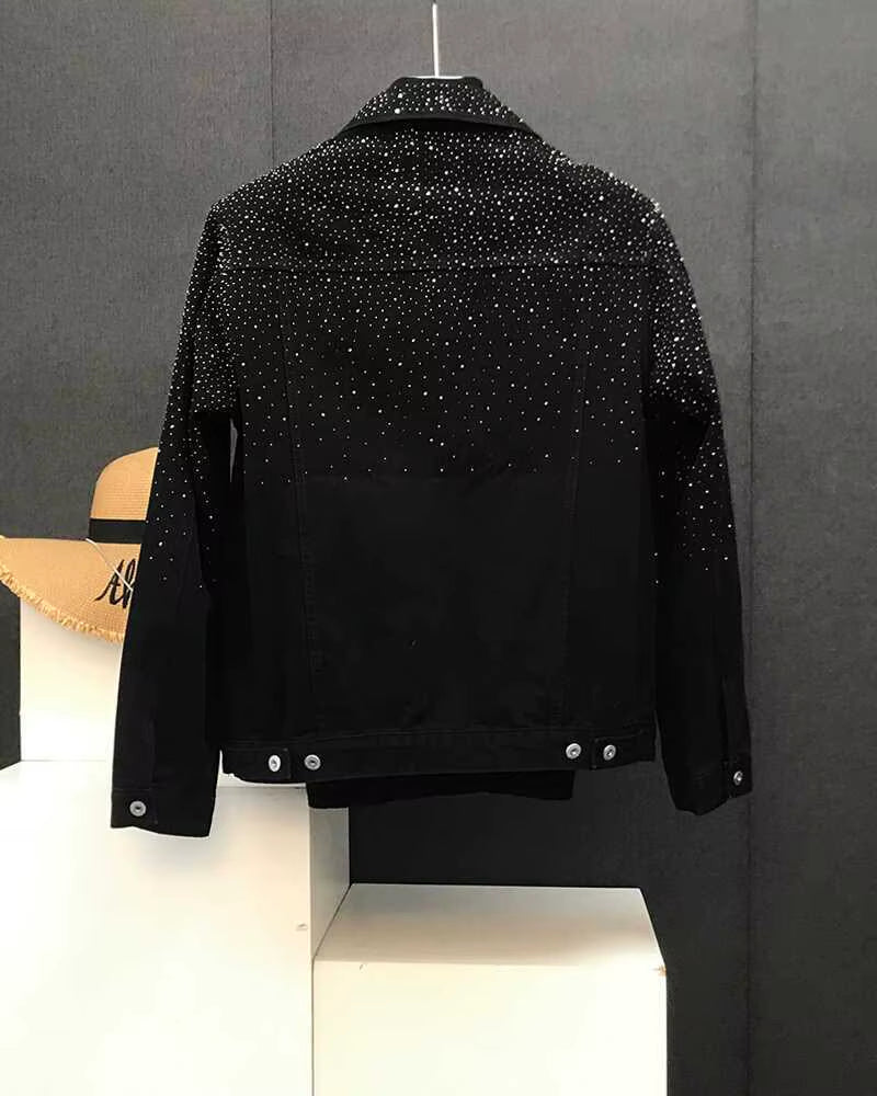 Fashionable Hot Diamond Jacket Spring and Autumn 2025 New Men'S Tops Retro Short Jackets