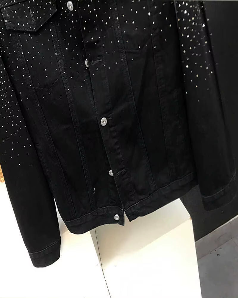 Fashionable Hot Diamond Jacket Spring and Autumn 2025 New Men'S Tops Retro Short Jackets