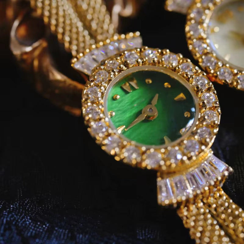 24K Gold Vintage Ladies' Watch Sapphire Mirror Luxury Bracelet Japan MIYOTA Movement Waterproof Women'S Watch Reloj Mujer